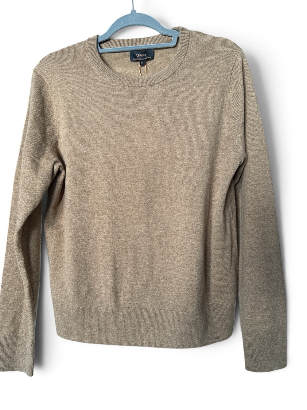 Quince 100% Mongolian Cashmere Crewneck Sweater Women’s M Taupe NWT
